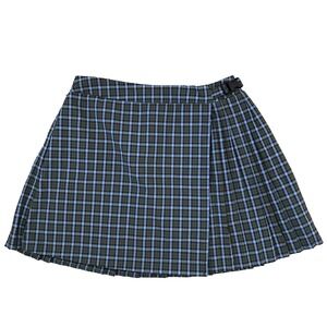 Pleated Mini Skirt Womens Med Green Blue Plaid Academia Preppy Rory Gilmore Y2K